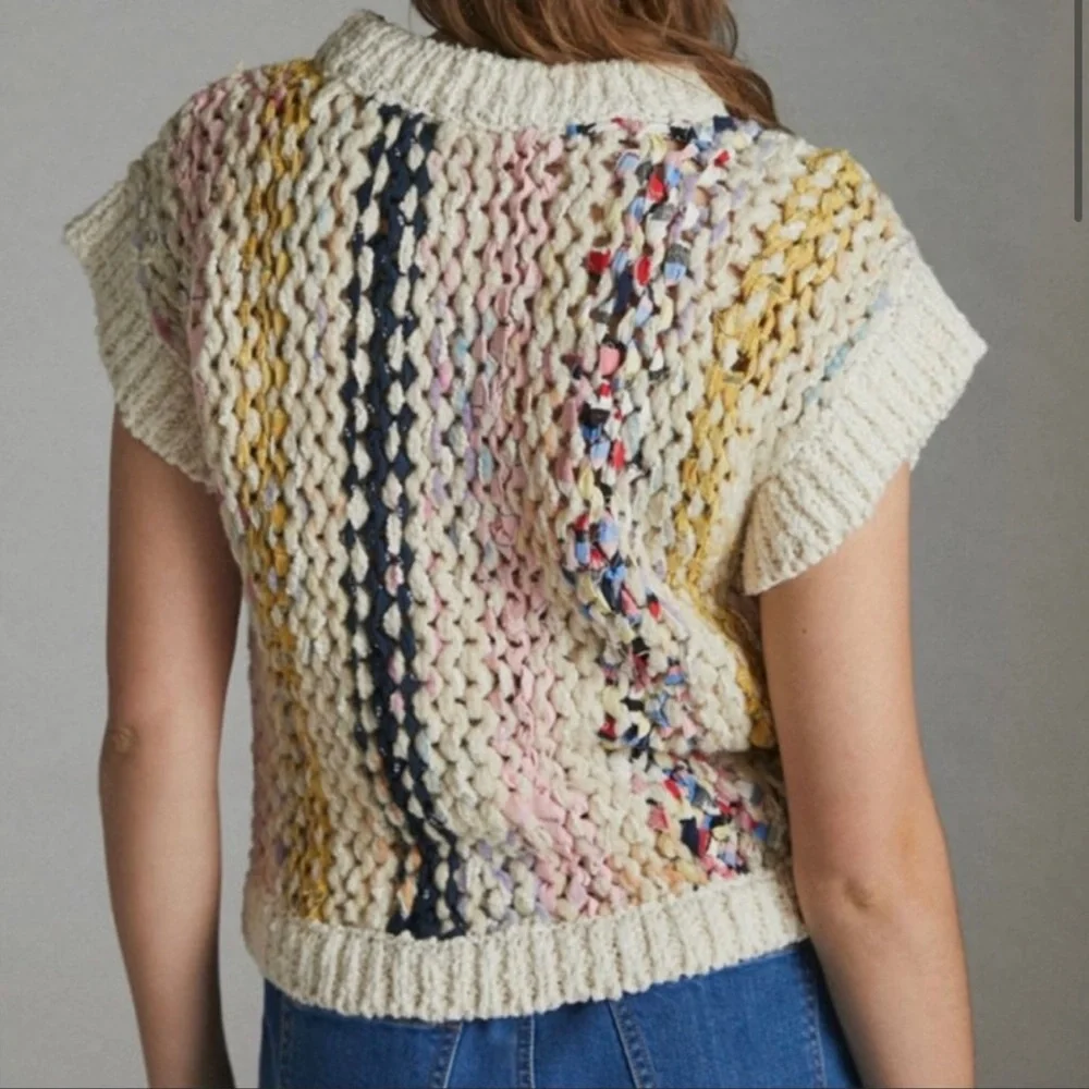 Anthropologie Pilcro Shaina Sweater Tee Artisan Knit
Short Sleeve Boho Top - Picture 4 of 7